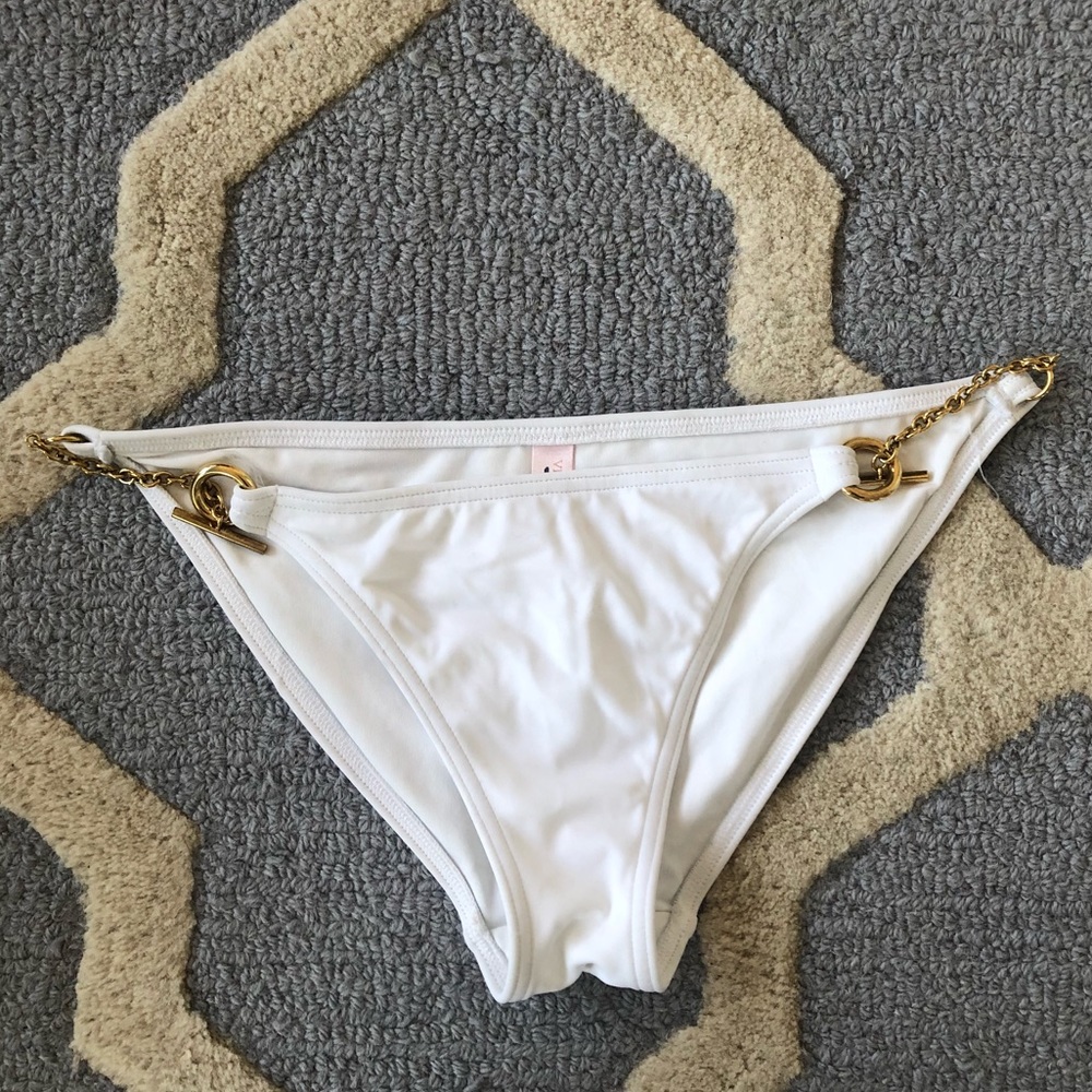 White Victoria’s Secret swim suit bottoms, small